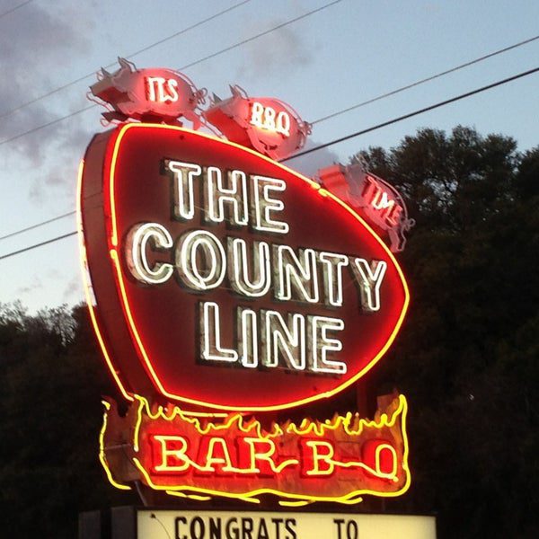 The County Line BBQ Sign